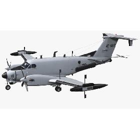 Beechcraft RC12X Guardrail US Army Aircraft Rigged 3D model